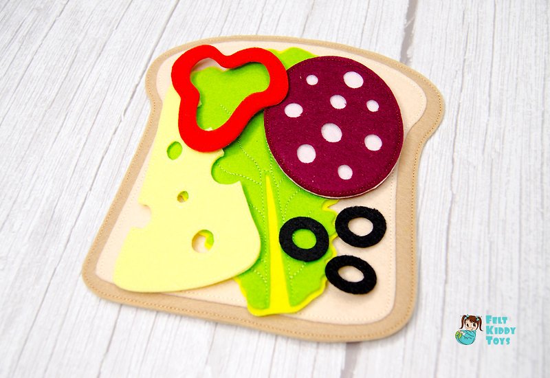 Make a sandwich, toy from felt - Kids' Toys - Eco-Friendly Materials Multicolor