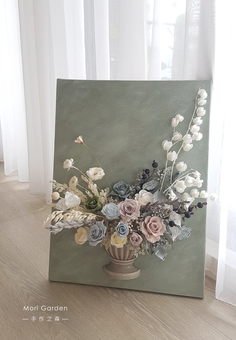 客訂尺寸40.5cm ‧ 52.5cm ‧ 立體花畫 | 山城 ‧ 許願花泉 - 乾燥花/永生花 - 植物．花 