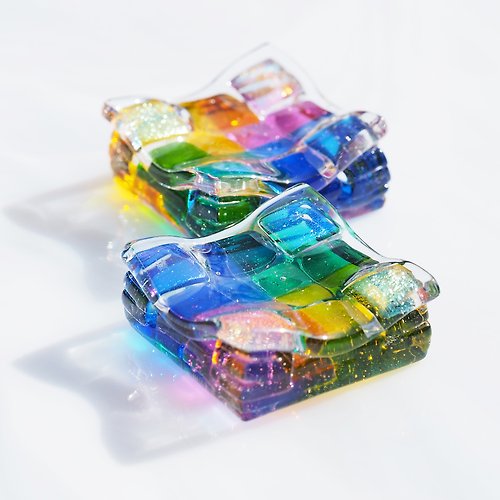 Happy Glass Caprice 【Rainbow】【Special】大きな幸せガラス(しあわせ【特大】【虹】)ペーパーウェイト【受注制作】