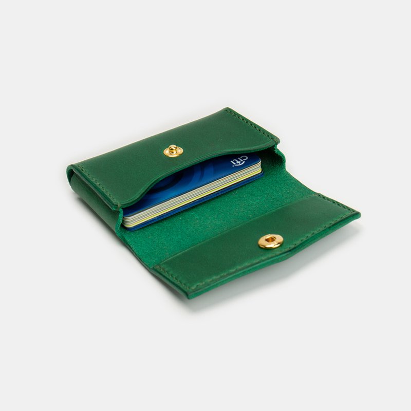 GOURTURE - Nice to meet you!! Business card holder/card holder [pine flower green] - ที่เก็บนามบัตร - หนังแท้ สีเขียว