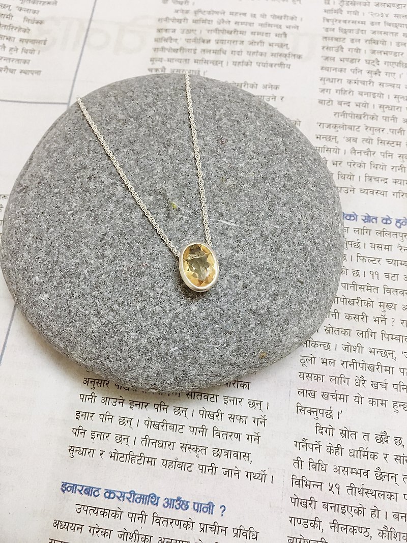 Topaz Tag Pendant Handmade Made in Nepal 92.5% Silver - Necklaces - Semi-Precious Stones 