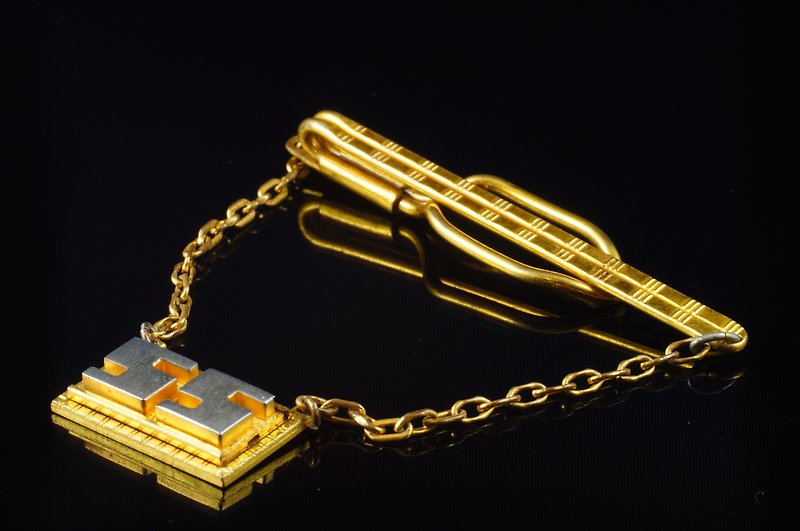 [C'est Cufflinks] MICKOK vintage SS chain tie clip - กระดุมข้อมือ - โลหะ สีทอง