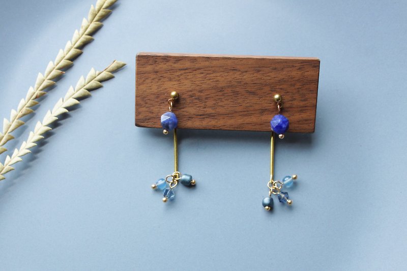  Fruit - earring  clip-on earring - Earrings & Clip-ons - Copper & Brass Blue