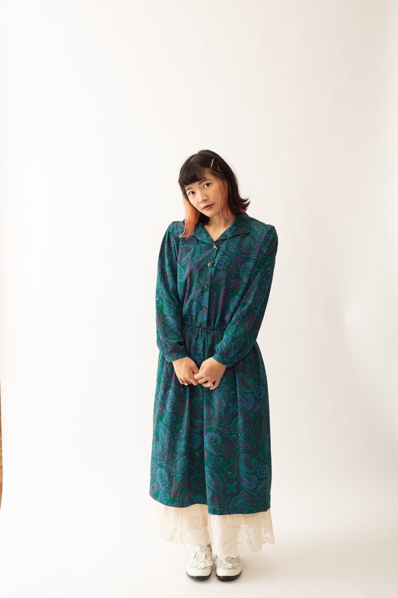 Vintage American dress 古著美式洋裝【初戀販賣所】B624 - 洋裝/連身裙 - 聚酯纖維 