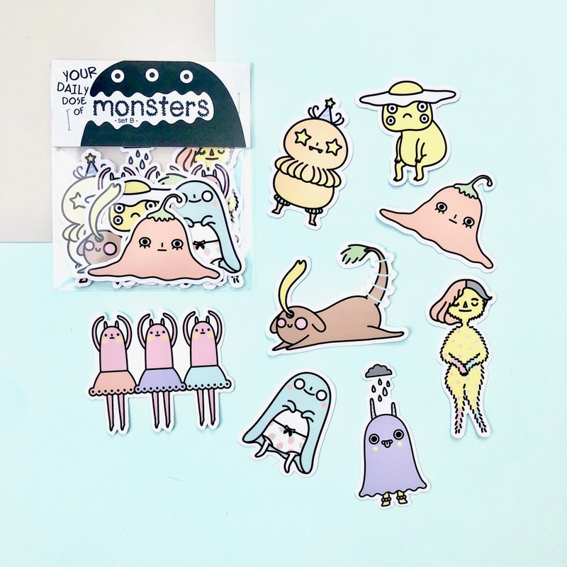 Your Daily Dose of Monster Sticker Pack | Set B - Stickers - Paper Multicolor