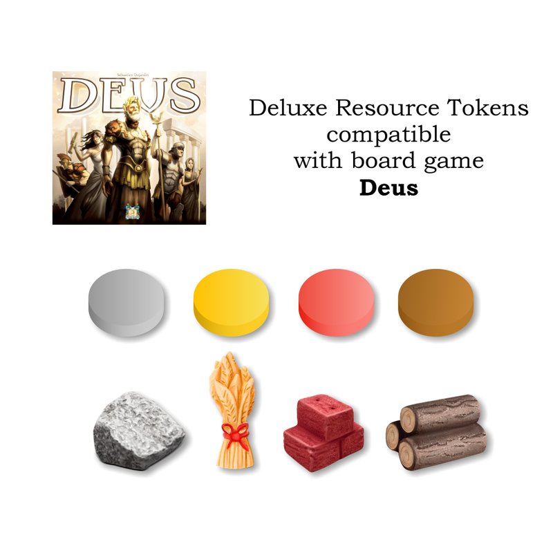 與 Deus 棋盤遊戲兼容的豪華資源代幣。 - 桌遊/卡牌 - 其他材質 