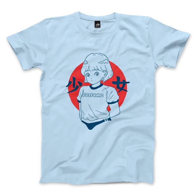 Girls-Aqua-Unisex T-Shirt - เสื้อยืดผู้ชาย - ผ้าฝ้าย/ผ้าลินิน สีน้ำเงิน