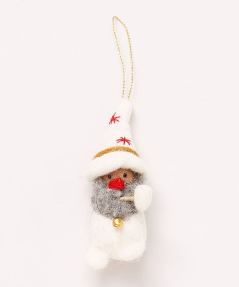 【Popular Pre-order】 Pipe-Smoking Christmas Gnome Wool Felt Ornament (3 Colors) LNBP5301 - Items for Display - Wool 