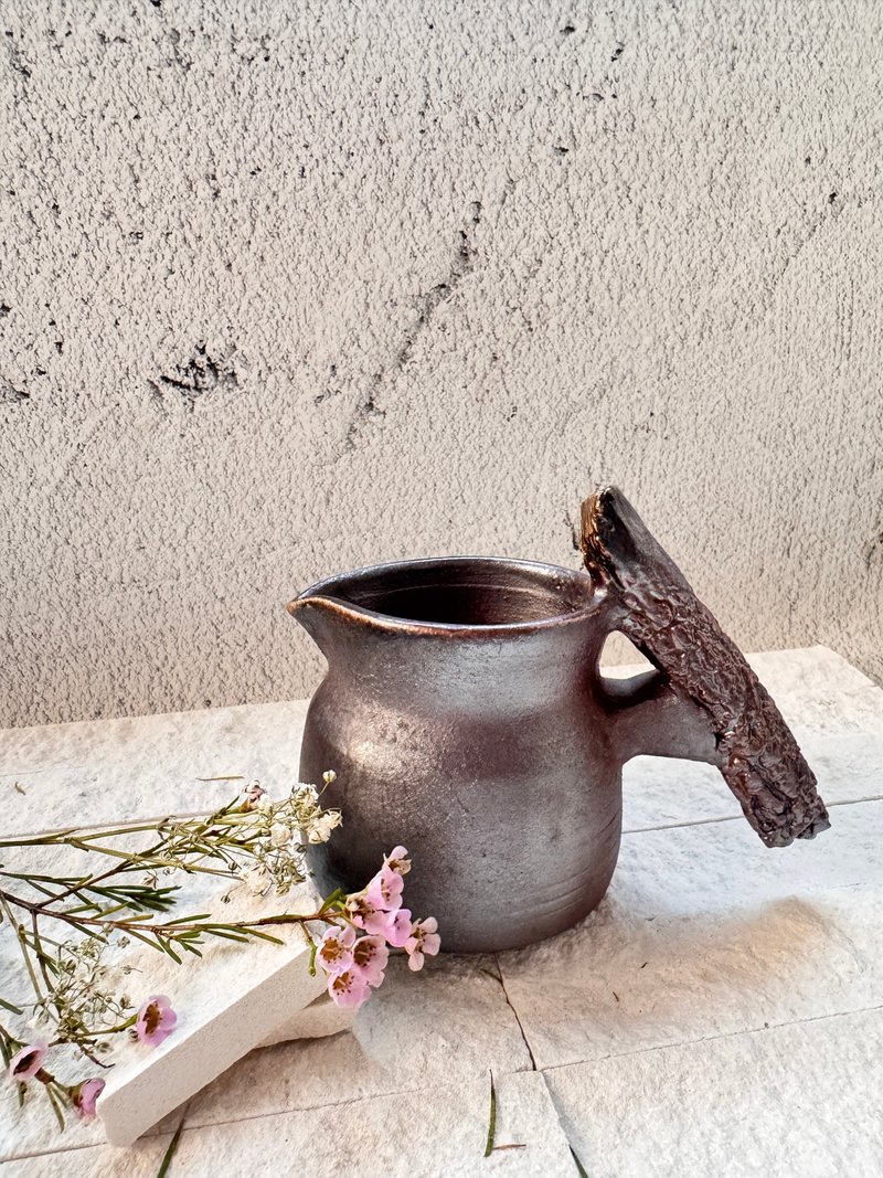 柴燒木紋手把茶海 - 茶壺/茶杯/茶具 - 陶 