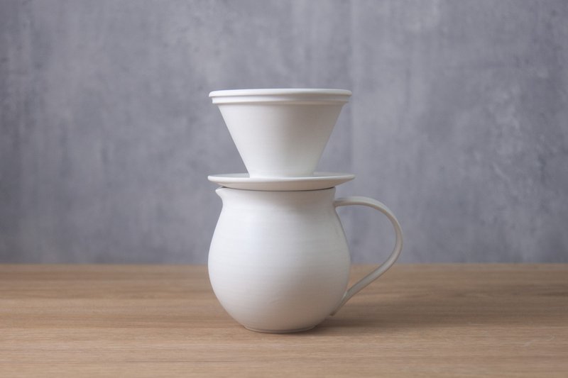 Coffee dripper B (color : White mat) - Coffee Pots & Accessories - Pottery White