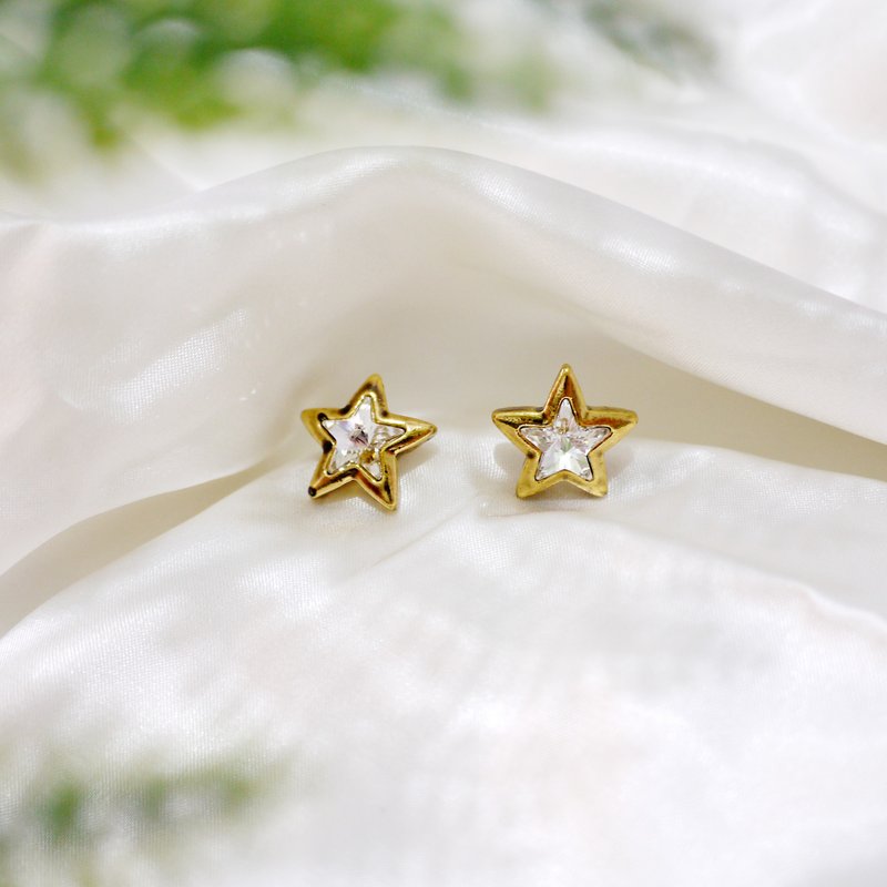 Classic Starlight Retro Style Earrings - Earrings & Clip-ons - Gemstone White