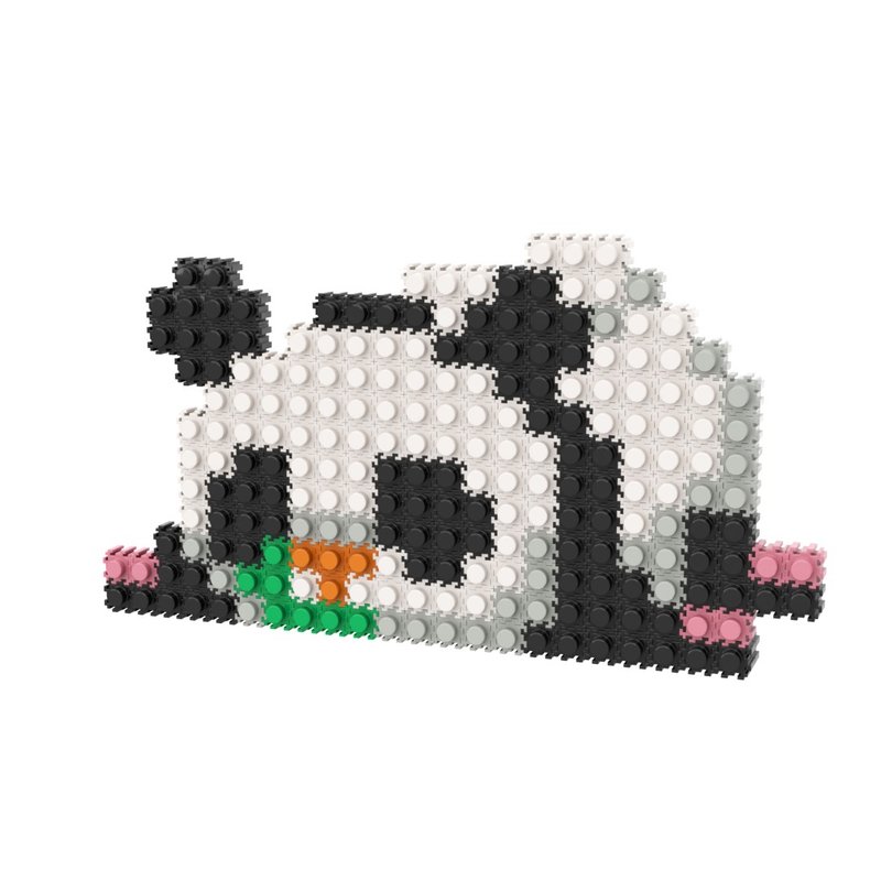 Pizel Sleepy Panda Pixel Art Z Puzzle - Stuffed Dolls & Figurines - Cotton & Hemp Multicolor