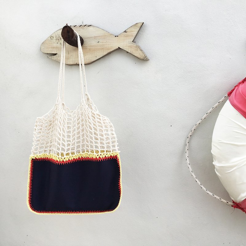 Naria Gradie Crochet Bag - กระเป๋าถือ - ผ้าฝ้าย/ผ้าลินิน หลากหลายสี