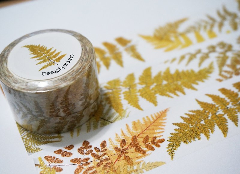2.5 cm paper tape - leaves. With release paper - Washi Tape - Paper 