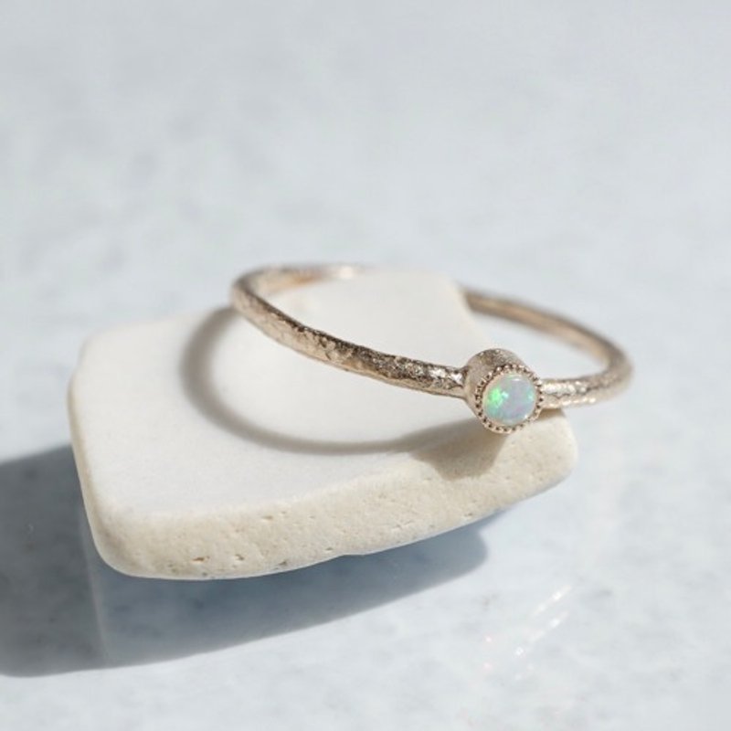 Opal birthstone ring [R050K10OP] - 戒指 - 寶石 