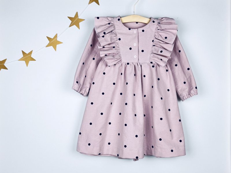 兒童連衣裙 粉色嬰兒連衣裙 棉質女孩連衣裙 - 男/女童禮服 - 棉．麻 粉紅色