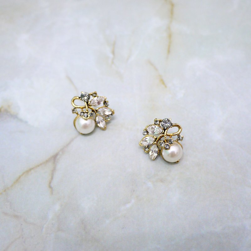 Retro Elegant Crystal Pearl Earrings - Earrings & Clip-ons - Gemstone White