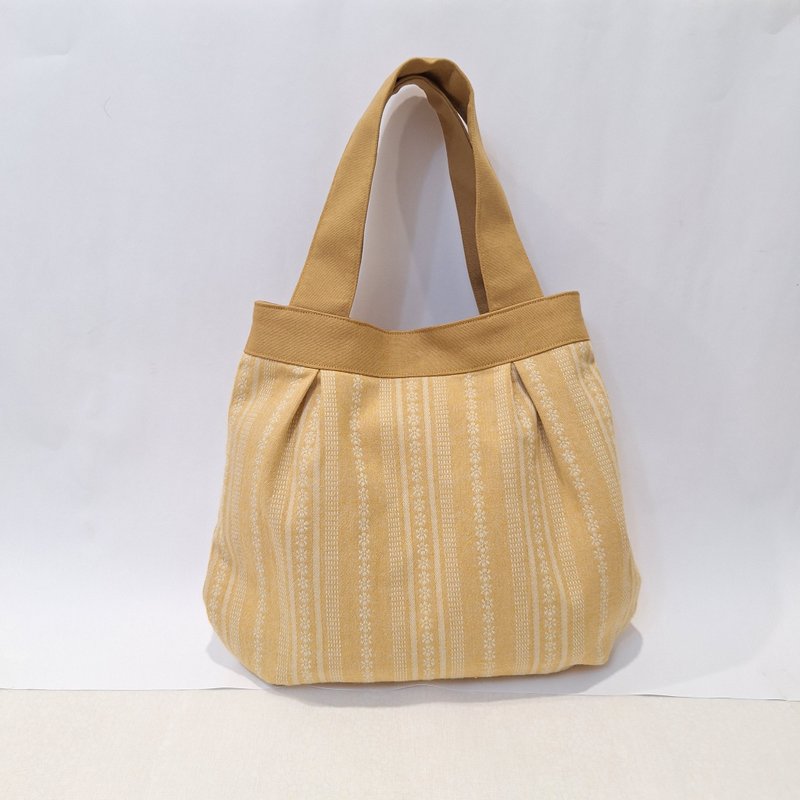 【MY HANDMADE】 暖調晨曦手提袋 l 日本先染布、棉布l - 手提包/手提袋 - 棉．麻 