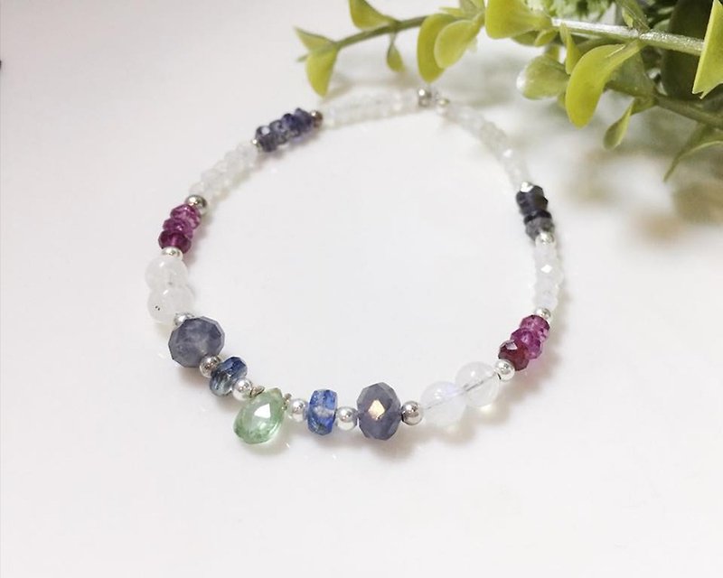 MH sterling silver natural stone custom series_Violet House_菫青石 - Bracelets - Crystal Purple