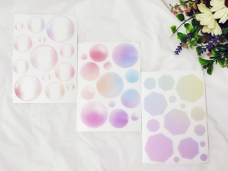 Valentine's Season Bubbles and Bokeh Stickers 3MIX - PET (philip's store) - 貼紙 - 紙 多色