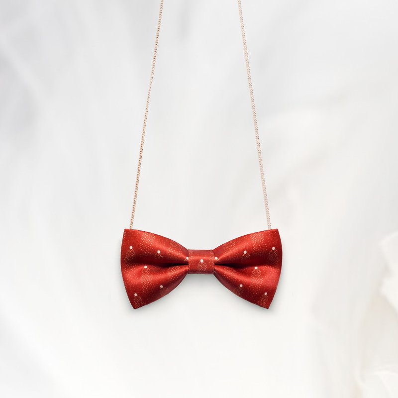 K0099 Red Necklace, Hairband, Pet Collar, Toddler Bow tie - สร้อยติดคอ - เส้นใยสังเคราะห์ สีแดง