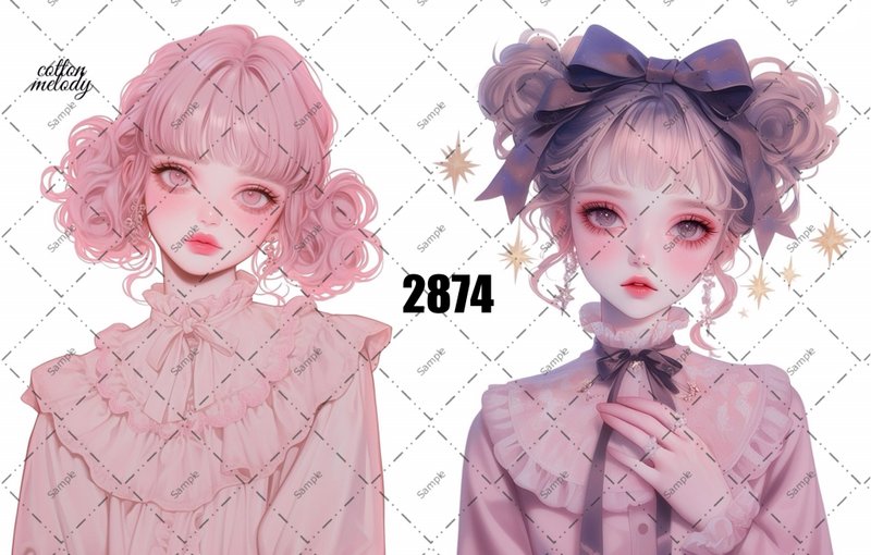 original sticker no.2874 人物ステッカー オリジナルステッカー オリジナル人物ステッカー 装飾ステッカー cotton melody - 貼紙 - 紙 