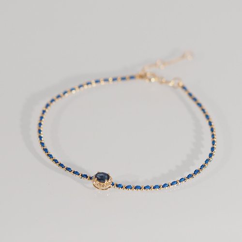 IRIZA Jewellery 18K金藍寶石鑽石手鏈 Blue Sapphire Beam Diamond Bracelet