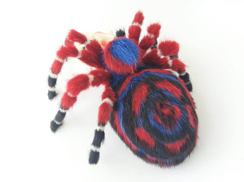 Madam Octa Realistic Tarantula Spider Art Doll Home Decor Insect Toy Scary Plush - 牆貼/牆身裝飾 - 真皮 
