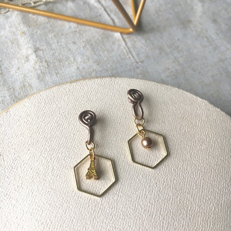 Escort Tower Asymmetrical Clip-On Earrings - Earrings & Clip-ons - Other Metals Gold