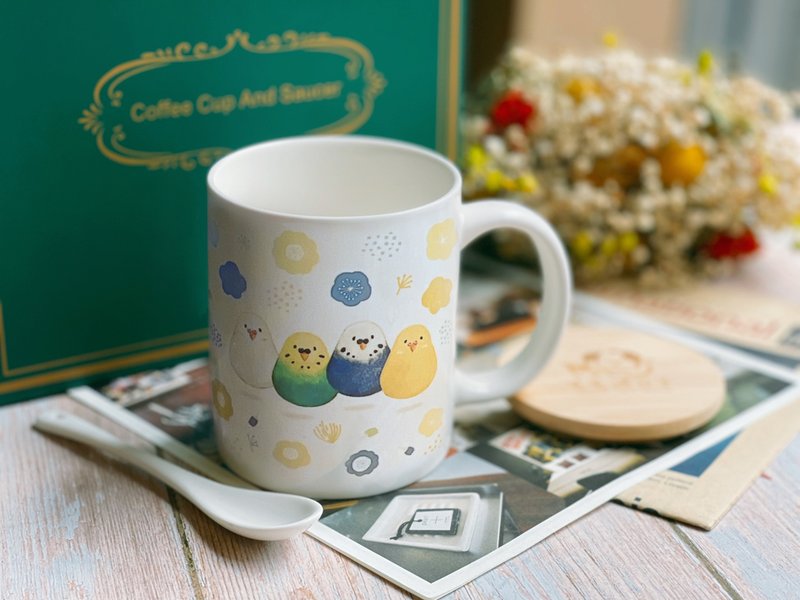跳跳虎皮-手繪馬克杯/陶瓷杯/馬克杯禮盒 - 咖啡杯/馬克杯 - 瓷 藍色