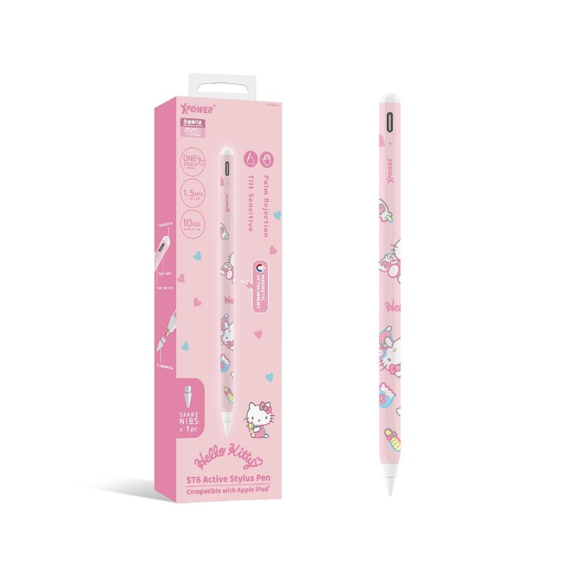 XPower x Sanrio Hello Kitty ST6磁吸主動式觸控筆 (iPad only) - 電腦配件 - 其他金屬 粉紅色