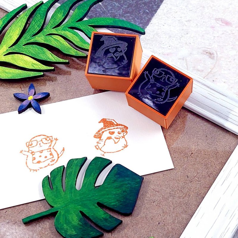 stamp Printing Wooden Stamp Series - ตราปั๊ม/สแตมป์/หมึก - วัสดุอื่นๆ สีทอง