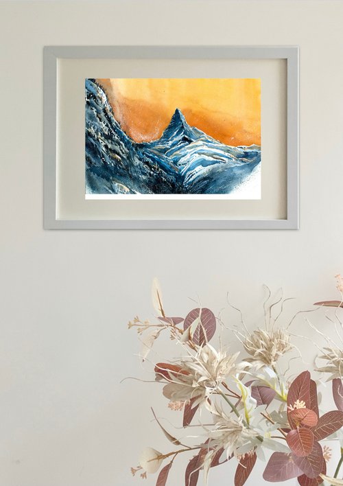 現代アートの「冬のマッターホルン」(3D painting） 現代アートの「冬のマッターホルン」(3D painting） - メルカリ