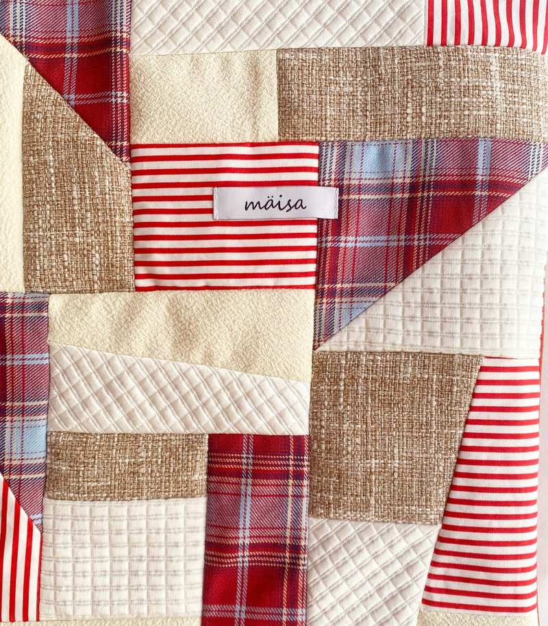 Patchwork Tote Bag 05 - 手提包/手提袋 - 棉．麻 紅色