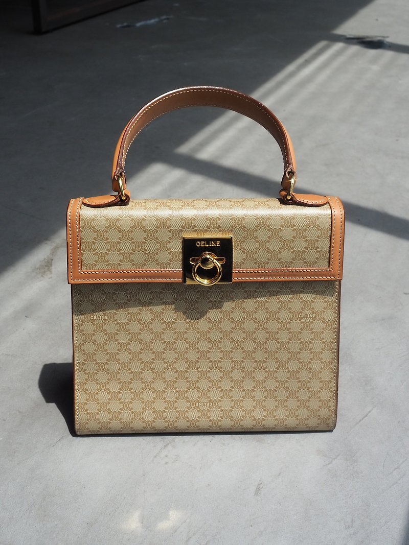 CELINE Kelly Macadam 2way Handbag Brown Vintage - Handbags & Totes - Genuine Leather Brown