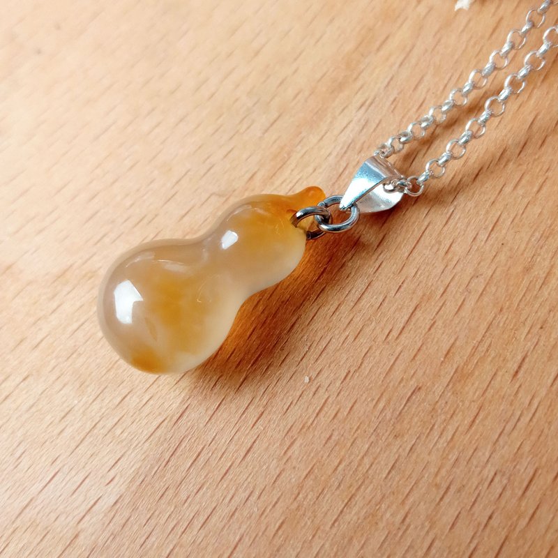 หยก สร้อยคอ สีส้ม - Styling Jade Pendant - Gourd Carnelian/Simple and easy to match, Gourd Blessings Come/
