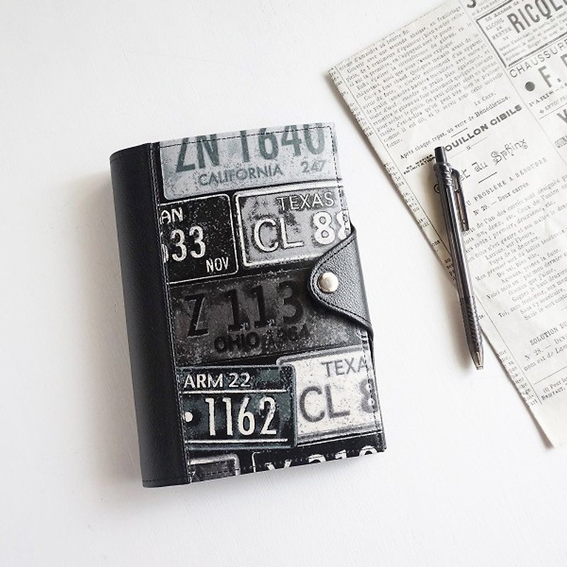 ナンバープレート　システム手帳カバー　母子手帳ケース - 書套/書衣 - 人造皮革 黑色