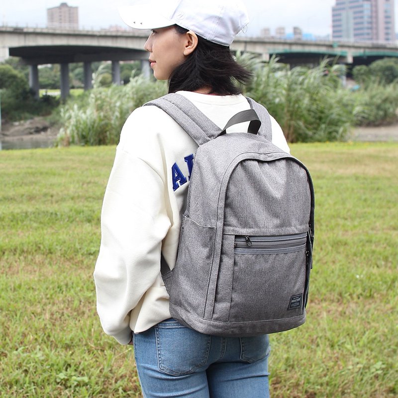 Dark Chain Storage Backpack - Hemp Linen - กระเป๋าเป้สะพายหลัง - วัสดุอื่นๆ สีเทา