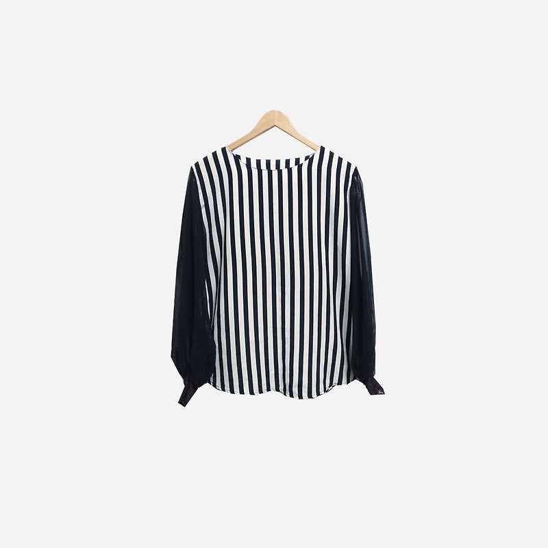 Dislocated Vintage / Straight Stripe Long Sleeve Top no.118 vintage - Women's Shirts - Polyester Blue