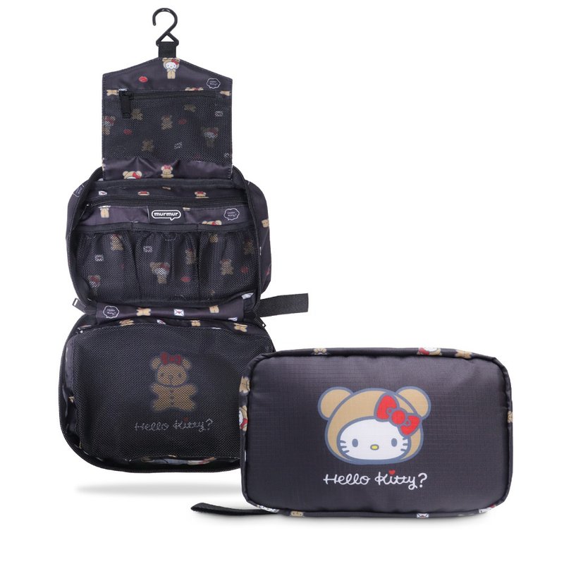 murmur旅行收納三摺盥洗包 | hello kitty(小熊) - 化妝包/收納袋 - 聚酯纖維 黑色