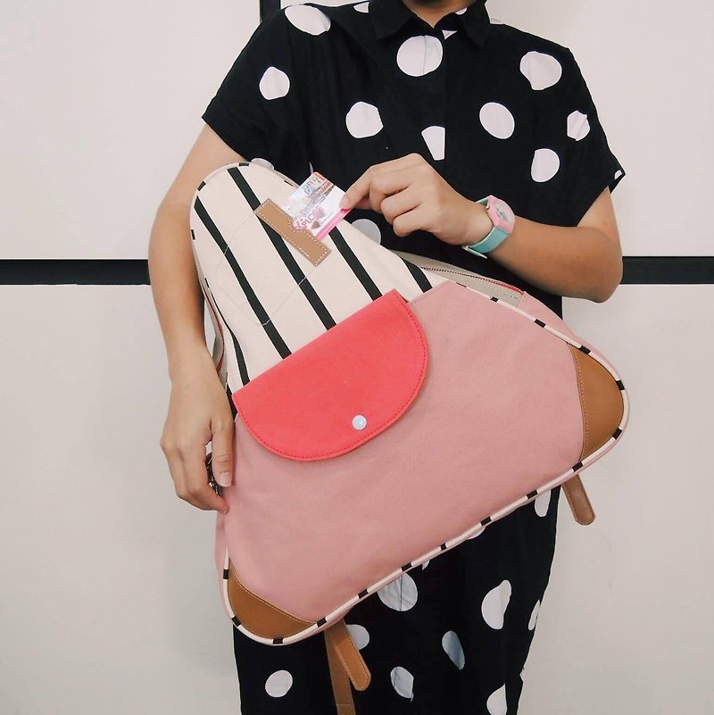 其他材質 後背包/書包 粉紅色 - Triangle backpack bag pink colour