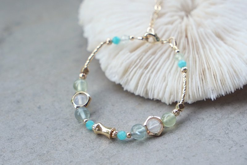 Stone - 14K Gold Stone/ Grape Stone / Tianhe/ Opal Bracelet - สร้อยข้อมือ - เครื่องประดับพลอย สีเขียว