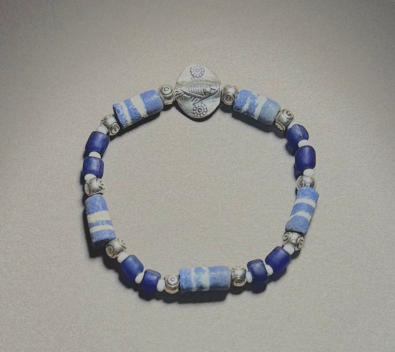 蘭嶼之戀 藍旅途/古琉璃的記憶手串 - 手鍊/手環 - 琉璃 