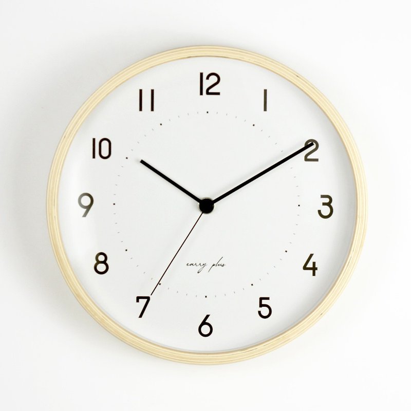 キャリープラス 10インチ 無垢材 サイレント 掛け時計 掛け時計 - 和風 シンプル (サイレントクロック/台湾製) - 時計 - 木製 カーキ