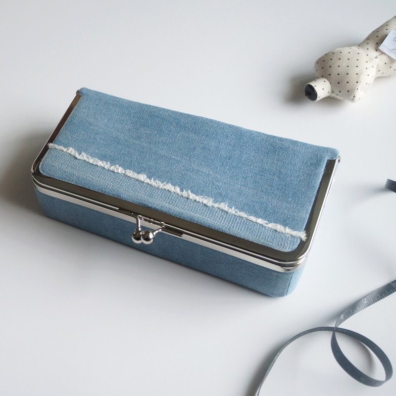 Box-shaped mouth gold storage box# denim cloud - กล่องเก็บของ - วัสดุอื่นๆ สีน้ำเงิน