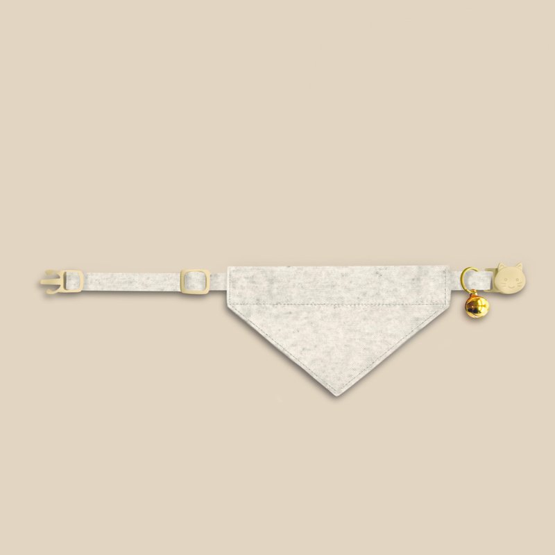簡約手工定制貓項圈NewLife White Bandana Breakaway Cat Collar - 項圈/牽繩 - 棉．麻 白色