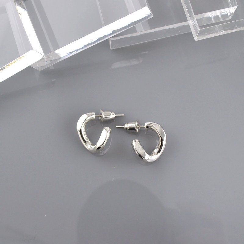 Sterling Silver Chain Stud Earring (Single) ,SV925 - Earrings & Clip-ons - Sterling Silver Silver