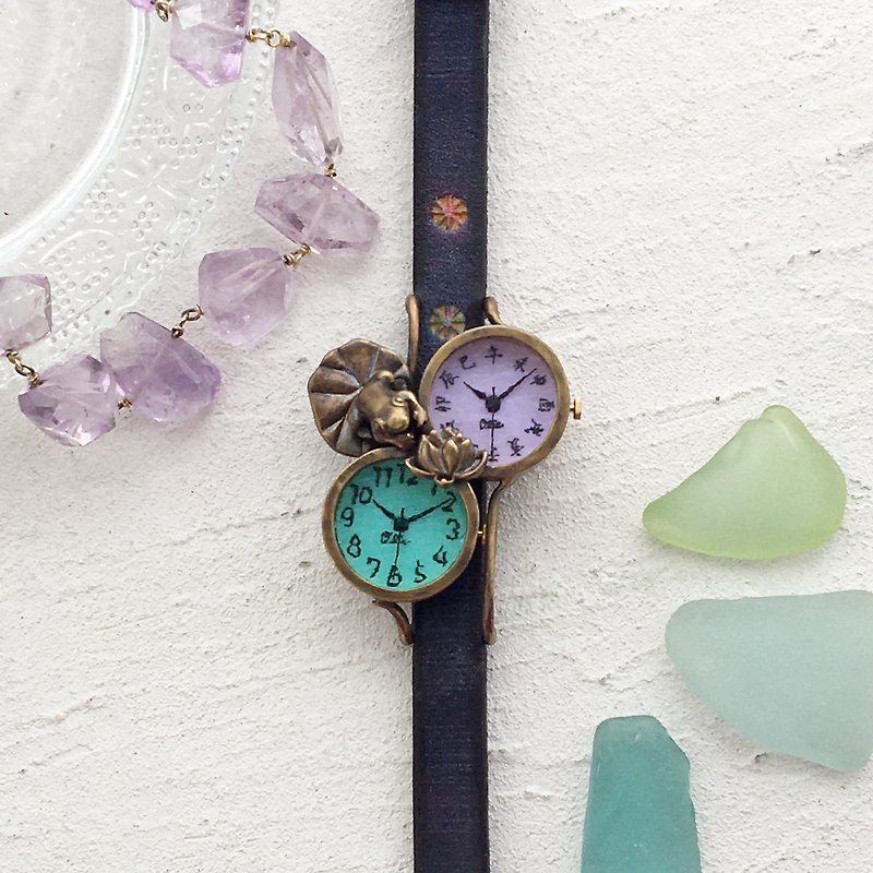 蓮花精緻美麗手錶 - 女錶 - 其他金屬 紫色