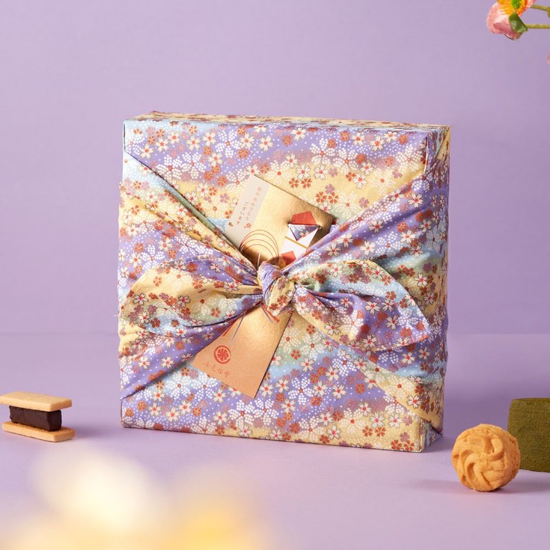 [New Year’s Day Gift Box Pre-order] Bo Yang Hua – Comprehensive Cookie Furoshiki Gift Box - คุกกี้ - อาหารสด 