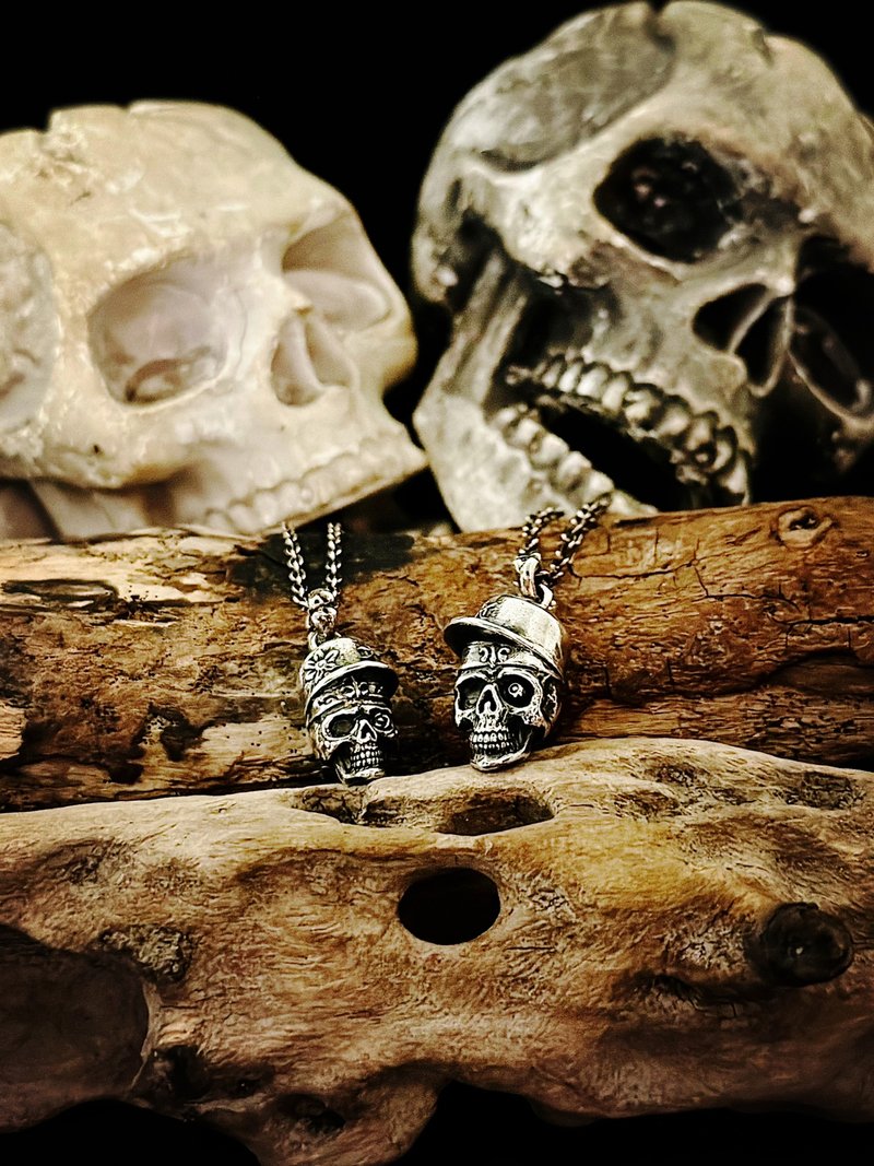 [Rock Punk Series] Hip hop / Sterling Silver / Lover Pair (without chain) - Necklaces - Sterling Silver Silver